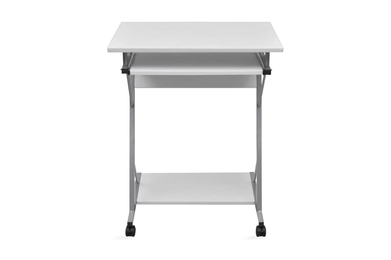 Databord med uttrekkbart tastaturbrett hvit - Møbler - Bord - Kontorbord - Skrivebord