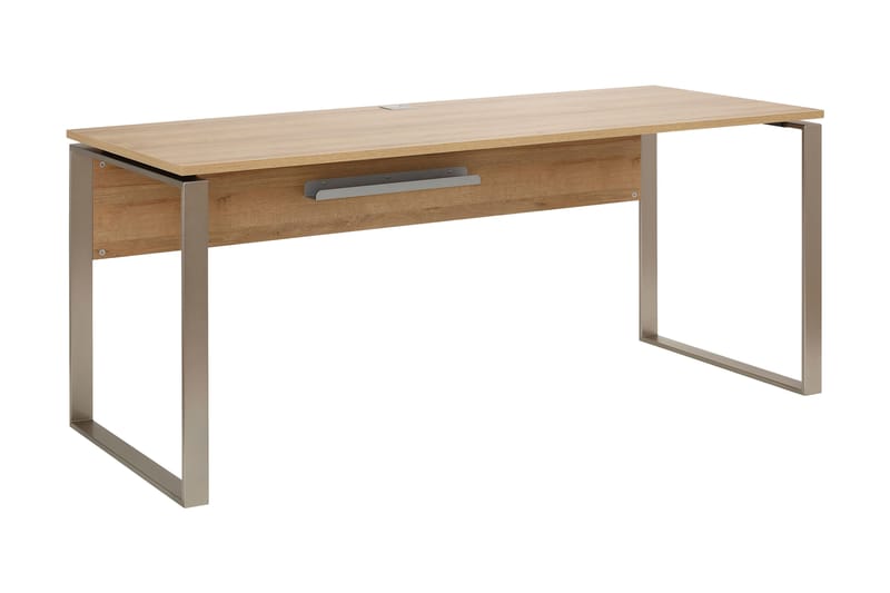 Dellfeld Skrivebord 180 cm - Brun/Børstet Nikkel - Møbler - Bord - Kontorbord - Skrivebord