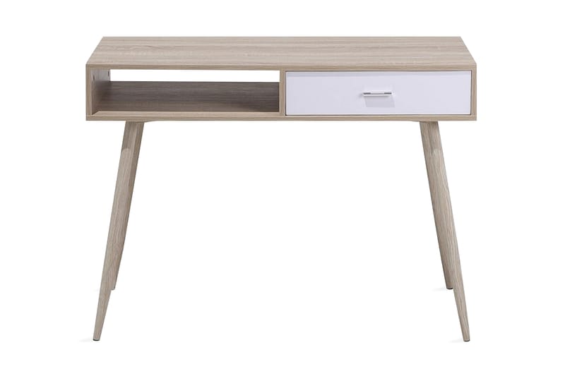 Deora Skrivebord 100 cm med Oppbevaringsskuff + Hylle - Lysebrun/Vi - Møbler - Bord - Kontorbord - Skrivebord