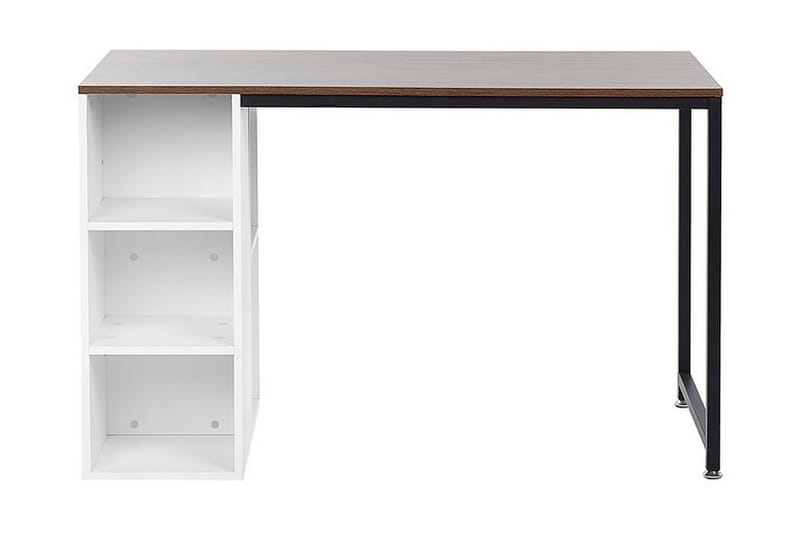 Dese Skrivebord 120 cm med Oppbevaring - Mørket Tre/Hvit - Møbler - Bord - Kontorbord - Skrivebord