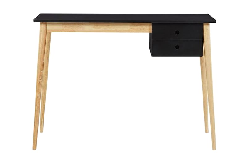 Ebeme Skrivebord 106 cm med Oppbevaring 2 Skuffer - Svart/Lysebrun - Møbler - Bord - Kontorbord - Skrivebord