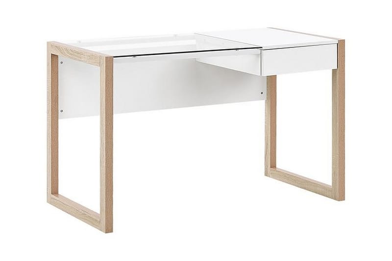 Ejenks Skrivebord 120 cm med Oppbevaringsskuff - Hvit/Lyst Tre - Møbler - Bord - Kontorbord - Skrivebord