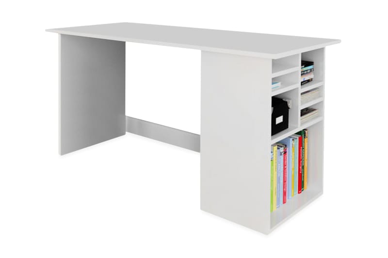 Elegancia Skrivebord 120 cm med Oppbevaringshyller - Hvit - Møbler - Bord - Kontorbord - Skrivebord