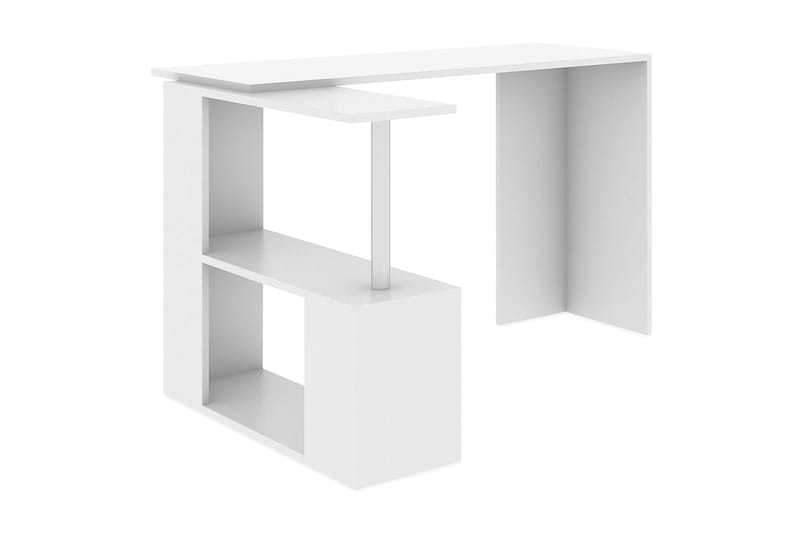 Elegancia Skrivebord 130 cm med Oppbevaringshyller L-form - Hvit - Møbler - Stoler & lenestoler - Kontorstol & skrivebordsstol
