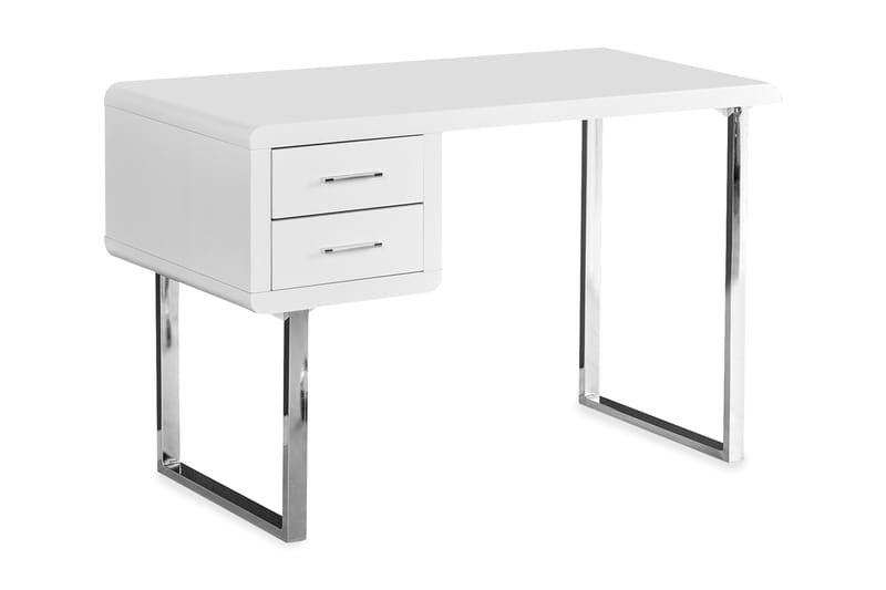 Elston Skrivebord 120 cm med Oppbevaring 2 Skuffer - Hvit - Møbler - Bord - Kontorbord - Skrivebord