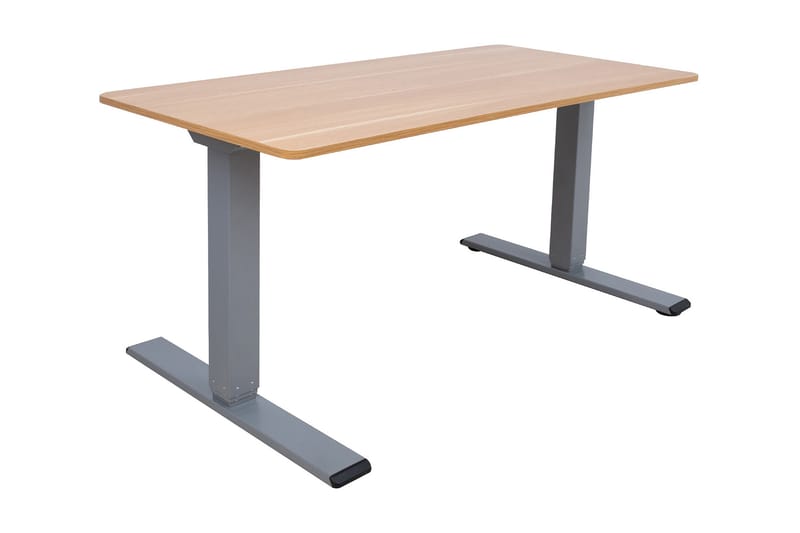 Ergo Optimal Skrivebord med 2 motor 140x70 cm Tre/Grå - Møbler - Bord - Kontorbord - Skrivebord