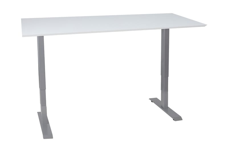 Ergosum 2 Skrivebord 160 cm Hev- og Senkbart - Hvit/Grå - Møbler - Bord - Kontorbord - Skrivebord