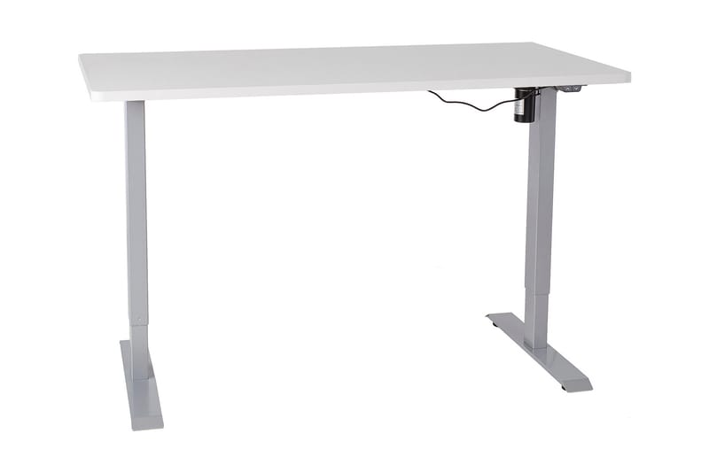 Ergosum Skrivebord 140 cm Hev- og Senkbart - Grå/Hvit - Møbler - Bord - Kontorbord - Skrivebord