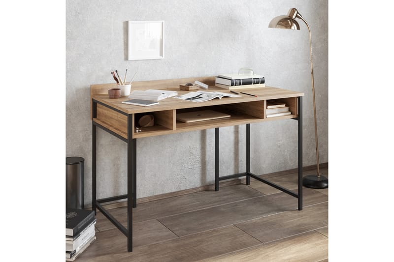 Fagersanna Skrivebord 120 cm med Oppbevaringshyller - Svart - Møbler - Bord - Kontorbord - Skrivebord