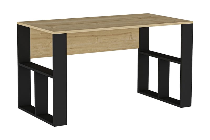 Flinspach Skrivebord 120 cm med Oppbevaringshyller - Eikfarge/Hvit - Møbler - Bord - Kontorbord - Skrivebord