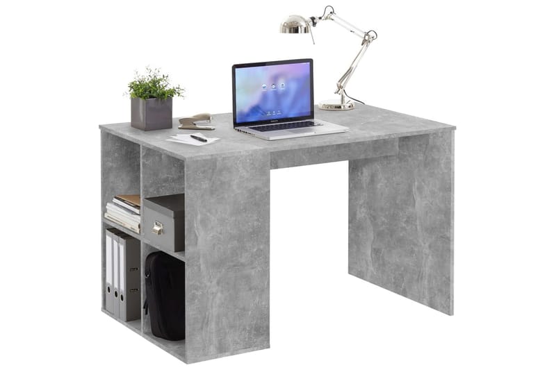 FMD Skrivebord med sidehyller 117x73x75 cm betonggrå - Møbler - Bord - Kontorbord - Skrivebord - Hjørneskrivebord