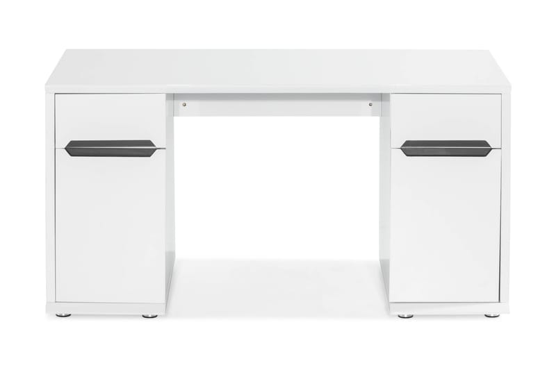 FRammee Skrivebord 150 cm med Oppbevaring 2 Skuffer + 2 Skap - Hvit/Svart - Møbler - Bord - Kontorbord - Skrivebord
