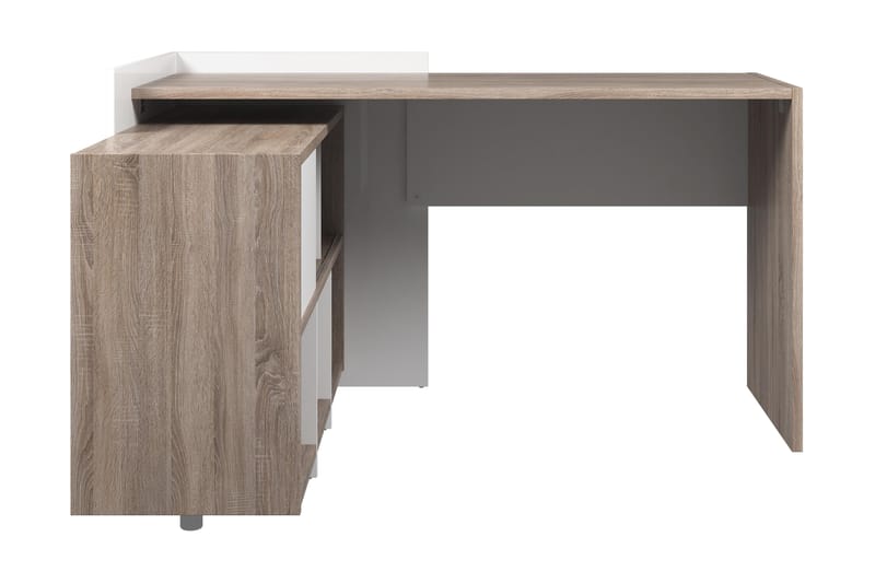 Function Plus Skrivebord 140 cm med Oppbevaringshyller - Tryffel/Hvit - Oppbevaring - Oppbevaringsmøbler - Kommode - Sektretær