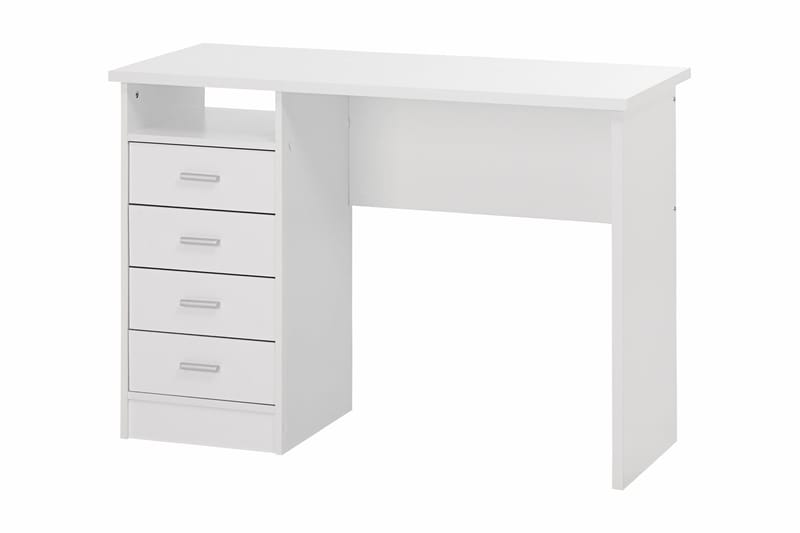 Function Skrivebord 110 cm med Oppbevaring Skuffer + Hyller - Ekstra Hvit - Møbler - Bord - Kontorbord - Skrivebord