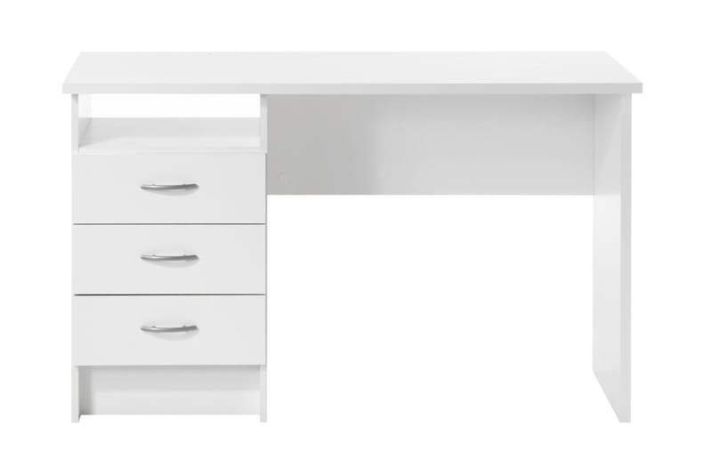 Function Skrivebord 120 cm med Oppbevaringsskuffer + Hylle - Hvit - Møbler - Bord - Kontorbord - Skrivebord