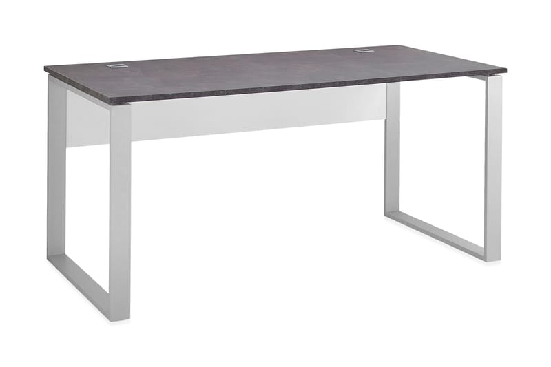 Funke Skrivebord 160 cm - Betonggrå/Hvit - Møbler - Bord - Kontorbord - Skrivebord - Hjørneskrivebord