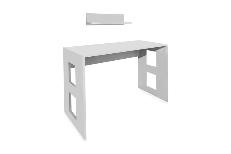 Furny Home Skrivebord 90 cm med Oppbevaring Vegghylle - Hvit - Møbler - Bord - Kontorbord - Skrivebord