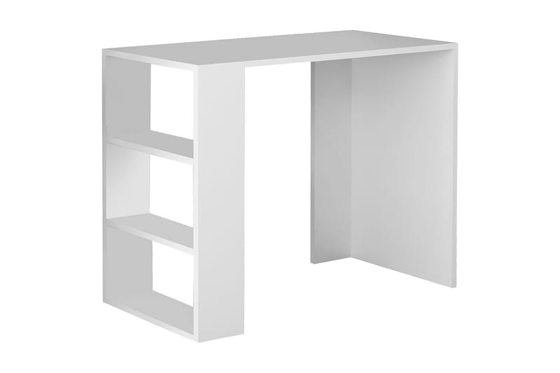 Furny Home Skrivebord 90 cm med Oppbevaringshylle - Hvit - Møbler - Bord - Kontorbord - Skrivebord