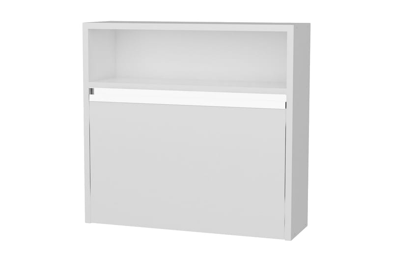 Furny Home Veggskrivebord 64 cm Sammenleggbar m Oppbevaring - Hvit - Møbler - Bord - Kontorbord - Skrivebord