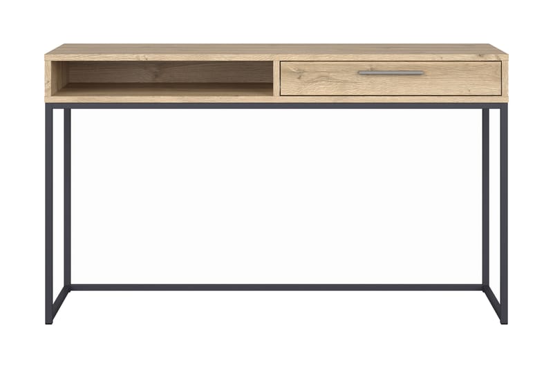 Gamla Skrivebord 131 cm med Oppbevaring Skuff + Hylle - Eikfarge/Grafit - Møbler - Bord - Kontorbord - Skrivebord