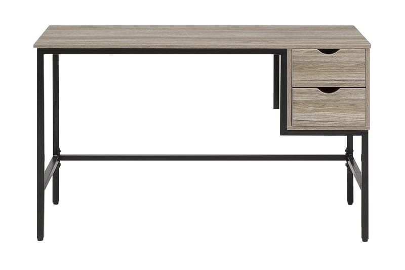 Grantha Skrivebord 120 cm med Oppbevaring 2 Skuffer - Lysebrun/Svart - Møbler - Bord - Kontorbord - Skrivebord