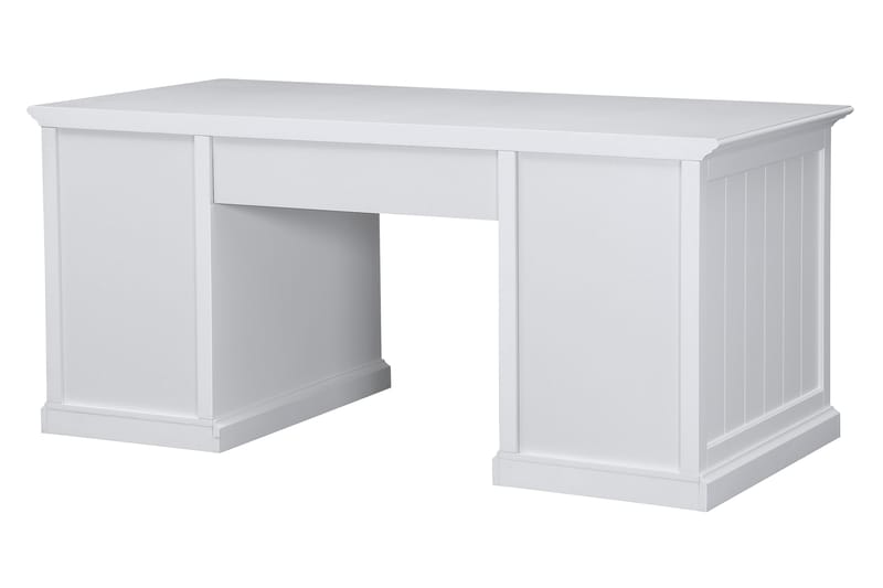 Hampton Skrivebord 170 cm med Oppbevaring 4 Skuffer + Skap - Hvit Mahogny - Møbler - Bord - Kontorbord - Skrivebord