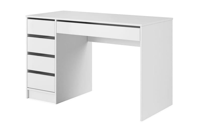 Harland Skrivebord 120 cm med Oppbevaring 5 Skuffer - Hvit - Møbler - Bord - Kontorbord - Skrivebord