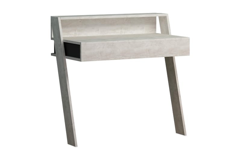 Homitis Veggskrivebord 94 cm med Oppbevaring Skuff + Hylle - Mørkegrå/Hvit - Møbler - Bord - Kontorbord - Skrivebord