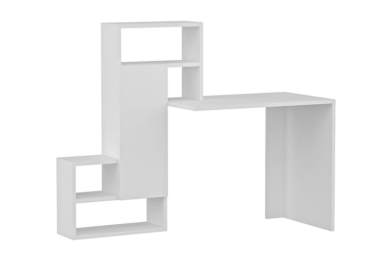 Ikatan Skrivebord 139 cm med Oppbevaringshyller + Skap - Hvit - Møbler - Bord - Kontorbord - Skrivebord