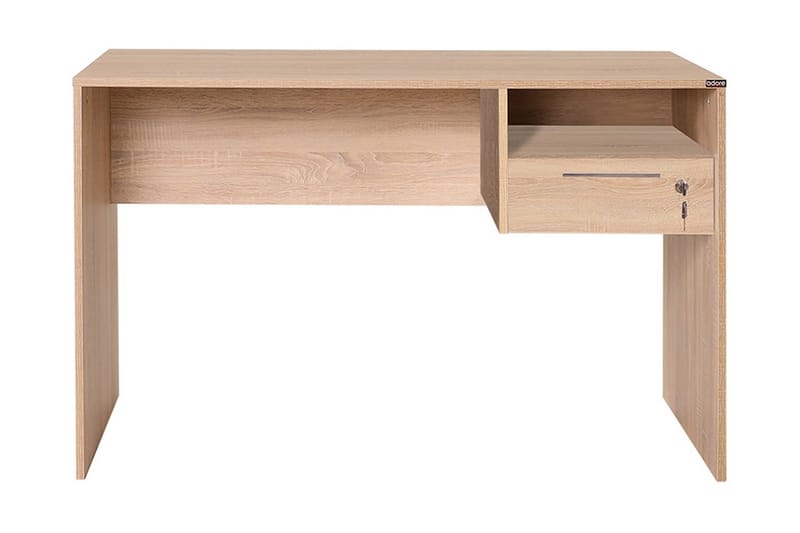 Irbene Skrivebord 120 cm med Oppbevaring Hyller + Låsbar Sku - Natur - Møbler - Bord - Kontorbord - Skrivebord