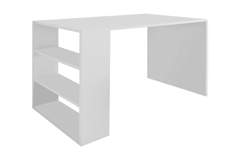 Irbene Skrivebord 90 cm med Oppbevaring 3 Hyller - Hvit - Møbler - Bord - Kontorbord - Skrivebord