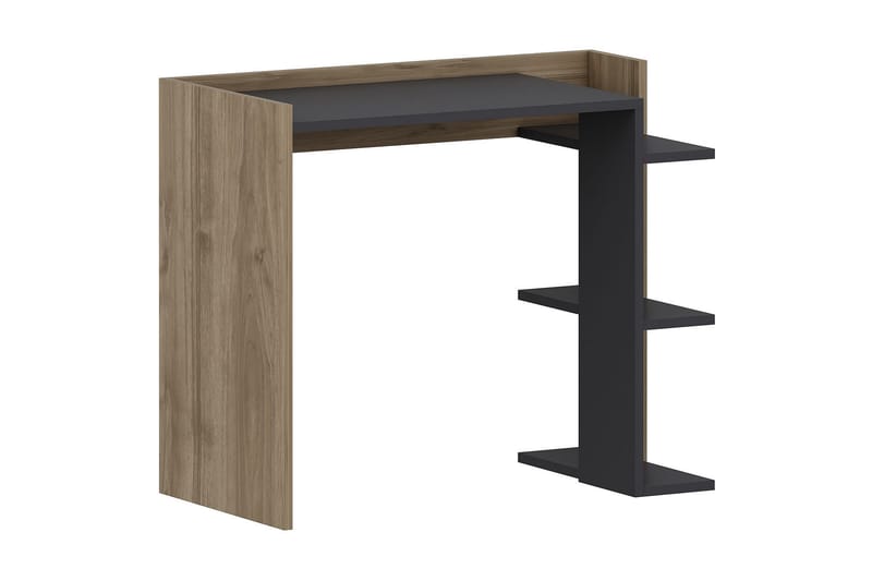 Kalune Skrivebord 90,6x75x90,6 cm med oppbevaring - Antrasitt/Brun - Møbler - Bord - Kontorbord - Skrivebord
