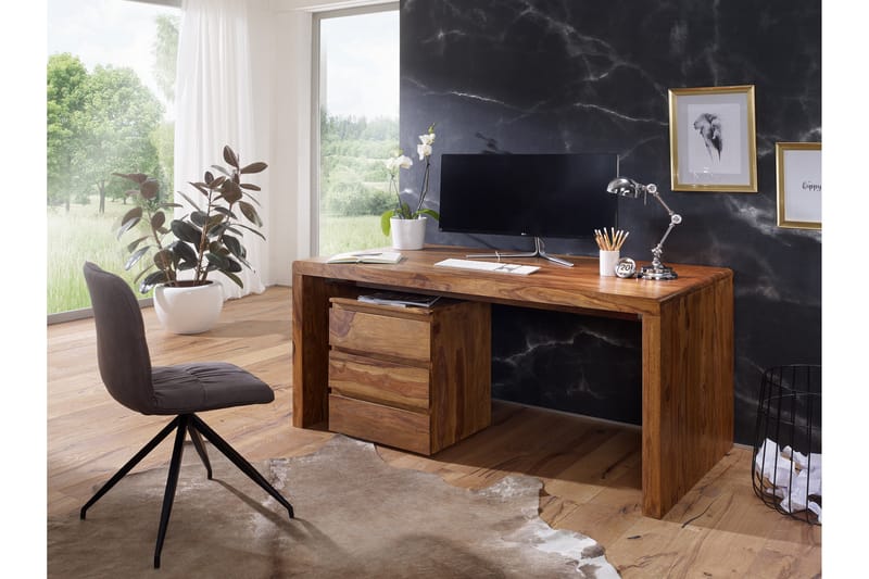 Kanaria Skrivebord 160 cm - Brun - Møbler - Stoler & lenestoler - Kontorstol & skrivebordsstol