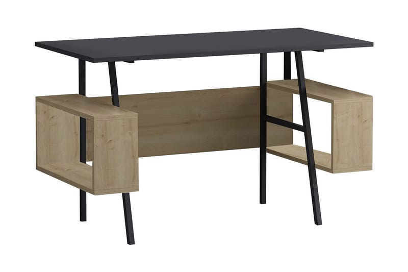 Kaynta Skrivebord 120x73,8x120 cm med oppbevaring - Grå/Brun - Møbler - Bord - Kontorbord - Skrivebord