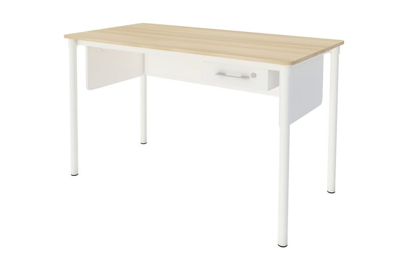Kergonan Skrivebord 140 cm med Oppbevaringsskuff - Akasie/Hvit - Møbler - Bord - Kontorbord - Skrivebord