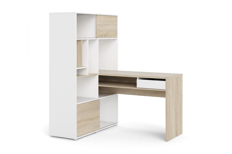 Klintberg Skrivebord 100 cm - Hvit|Natur - Møbler - Bord - Kontorbord - Skrivebord