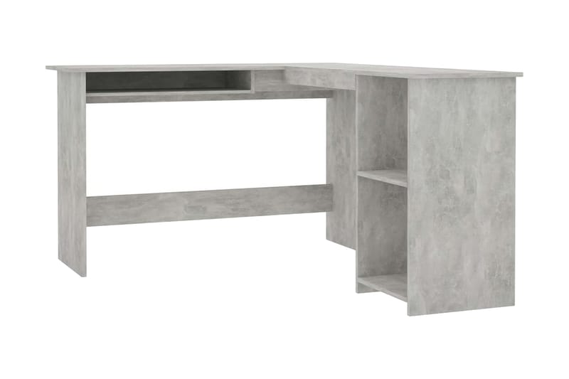 L-formet hjørneskrivebord betonggrå 120x140x75 cm sponplate - Møbler - Bord - Kontorbord - Skrivebord