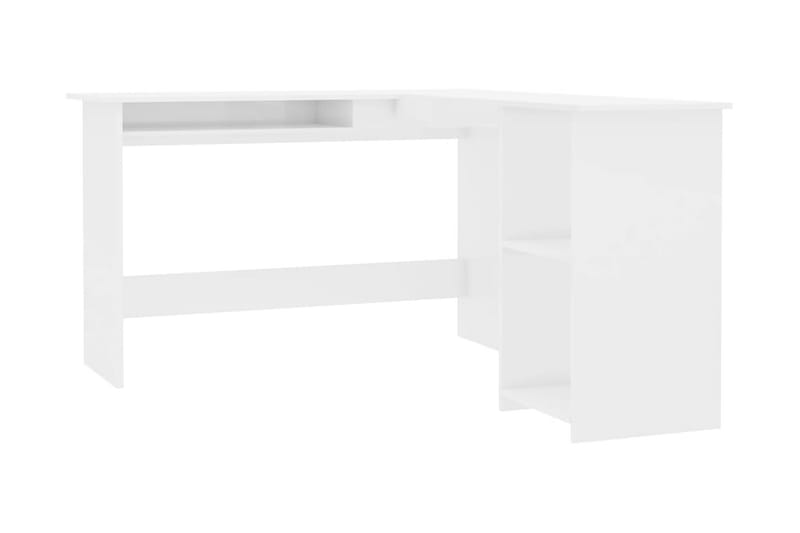L-formet hjørneskrivebord høyglans hvit 120x140x75cm sponpla - Oppbevaring - Oppbevaringsmøbler - Kommode