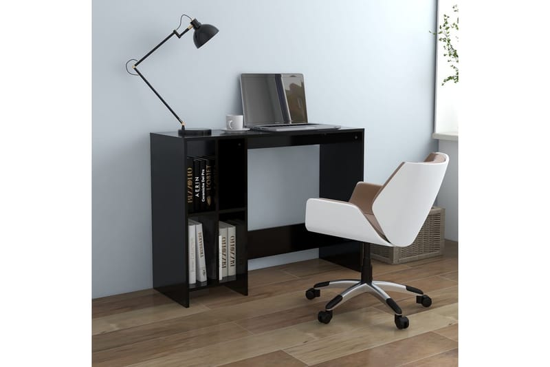 Laptopbord svart 102,5x35x75 cm sponplater - Svart - Møbler - Bord - Kontorbord - Skrivebord