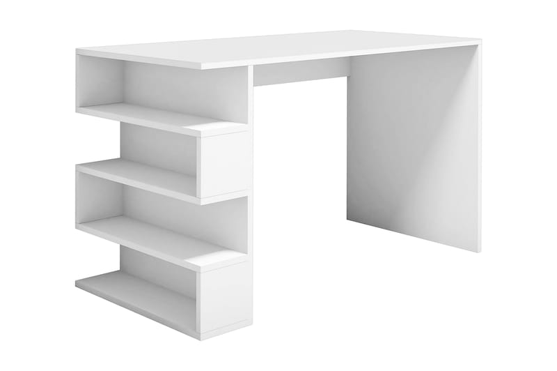 Limber Skrivebord 120 cm med Oppbevaringshyller Hvit - Homemania - Møbler - Bord - Kontorbord - Skrivebord