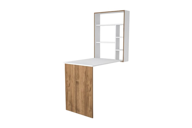 Magicbox Skrivebord 77 cm med Oppbevaringshyller Hvit/Brun - Homemania - Møbler - Bord - Kontorbord - Skrivebord