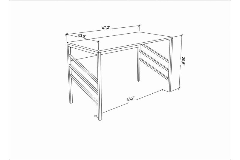 Malem Skrivebord 60x74,8x120 cm - Svart/Grå - Møbler - Bord - Kontorbord - Skrivebord