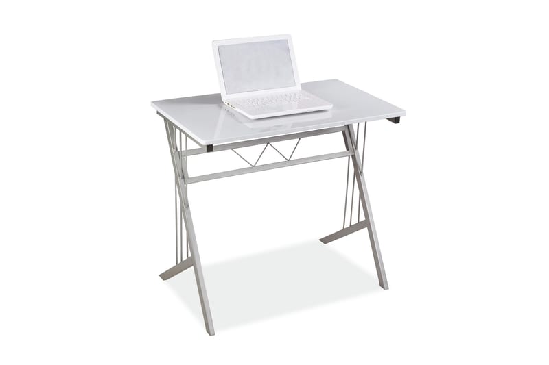 Mecito Skrivebord 80 cm - Hvit/Sølv - Møbler - Bord - Kontorbord - Skrivebord