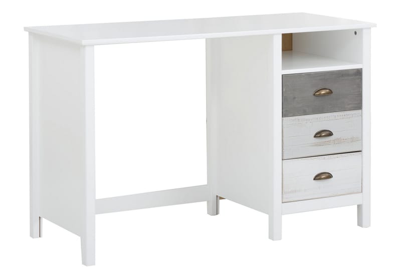 Meridian Skrivebord 140 cm - Hvit/Lysegrå/Mørkegrå - Møbler - Bord - Kontorbord - Skrivebord