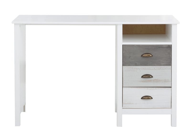 Meridian Skrivebord 140 cm - Hvit/Lysegrå/Mørkegrå - Møbler - Bord - Kontorbord - Skrivebord