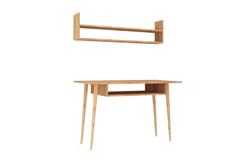 Mod Design Skrivebord 120 cm med Oppbevaring Vegghylle - Tre - Møbler - Bord - Kontorbord - Skrivebord