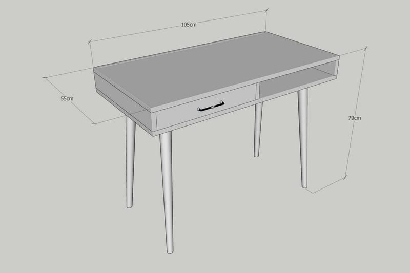 Myrvallen Skrivebord 105 cm med Oppbevaringshylle + Skuff - Brun - Møbler - Bord - Kontorbord - Skrivebord