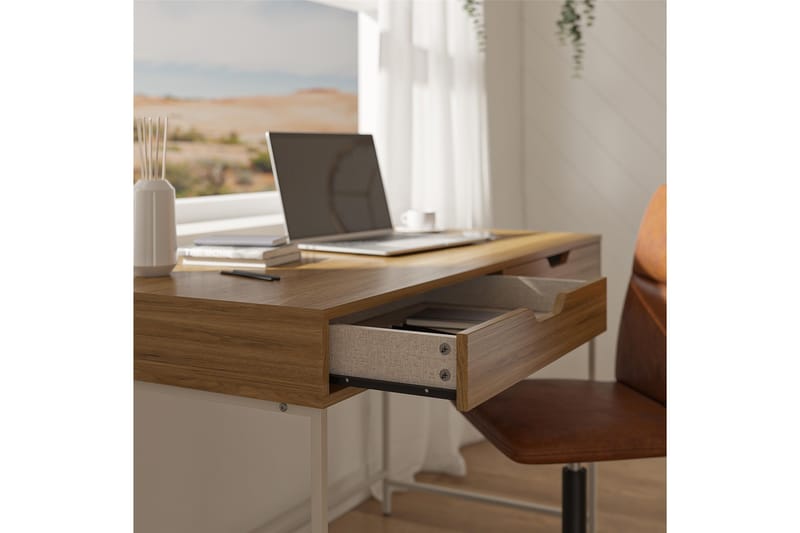 Naime Skrivebord med to skuffer - Valnøtt - Møbler - Bord - Kontorbord - Skrivebord