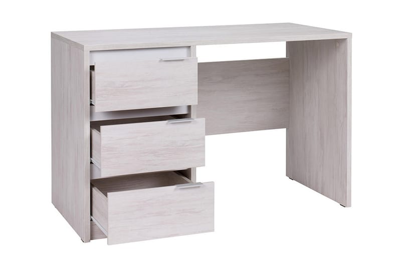 Najera Skrivebord 120 cm med Oppbevaring 3 Skuffer - Hvit/Grå/Beige - Møbler - Bord - Kontorbord - Skrivebord