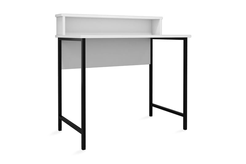Puqa Design Skrivebord 90 cm med Oppbevaringshylle - Hvit/Svart - Møbler - Bord - Kontorbord - Skrivebord